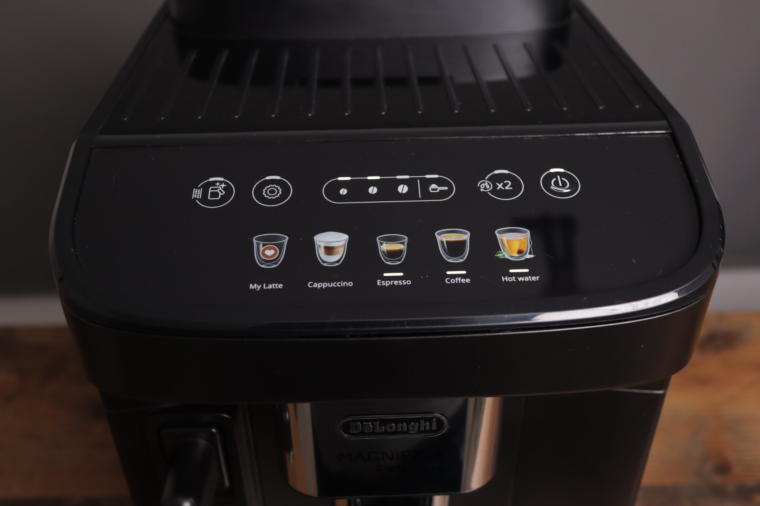 Drink display on the Delonghi Magnifica Evo