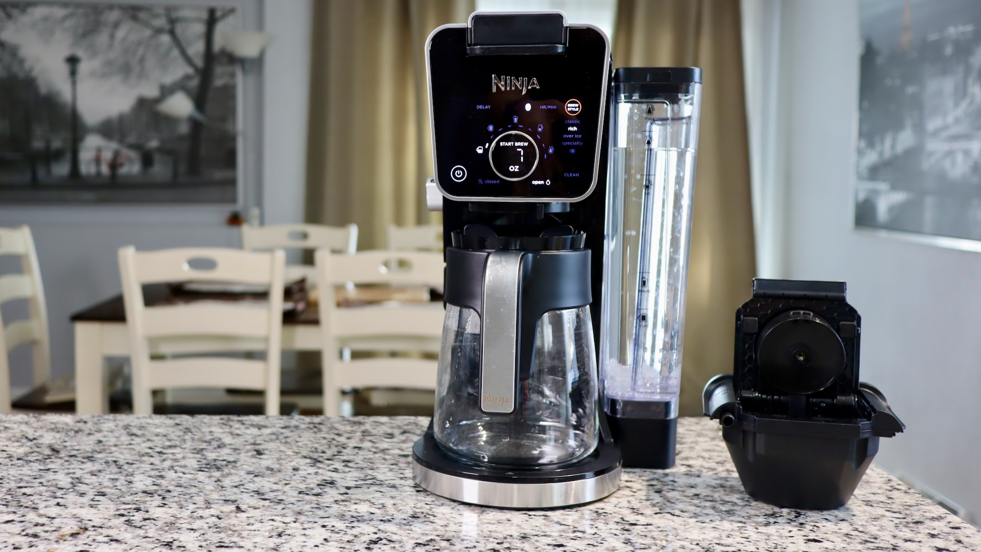 Front side of Ninja DualBrew Pro coffee machine