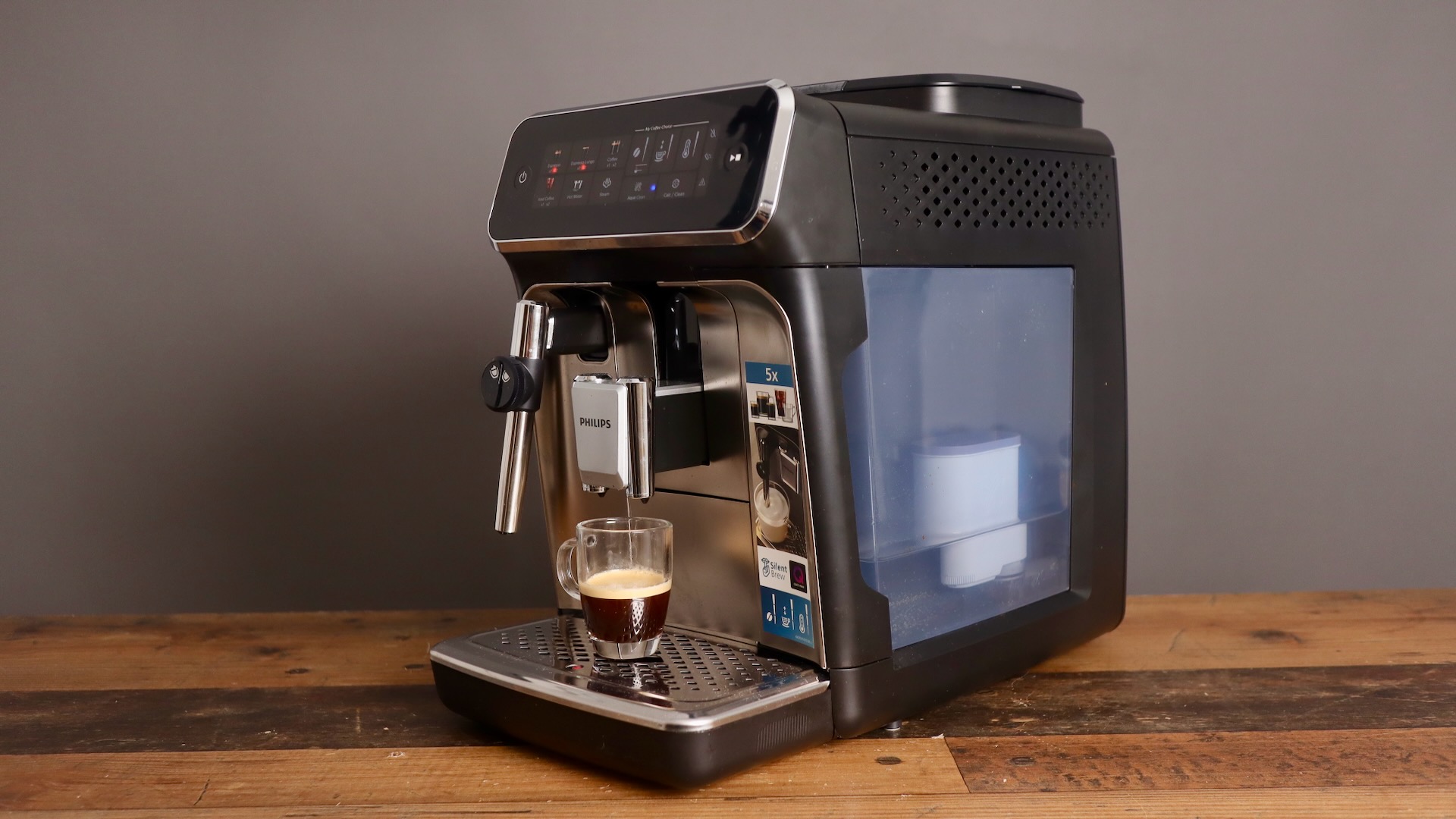 Isometric view of the Philips 3300 fully automatic espresso machine