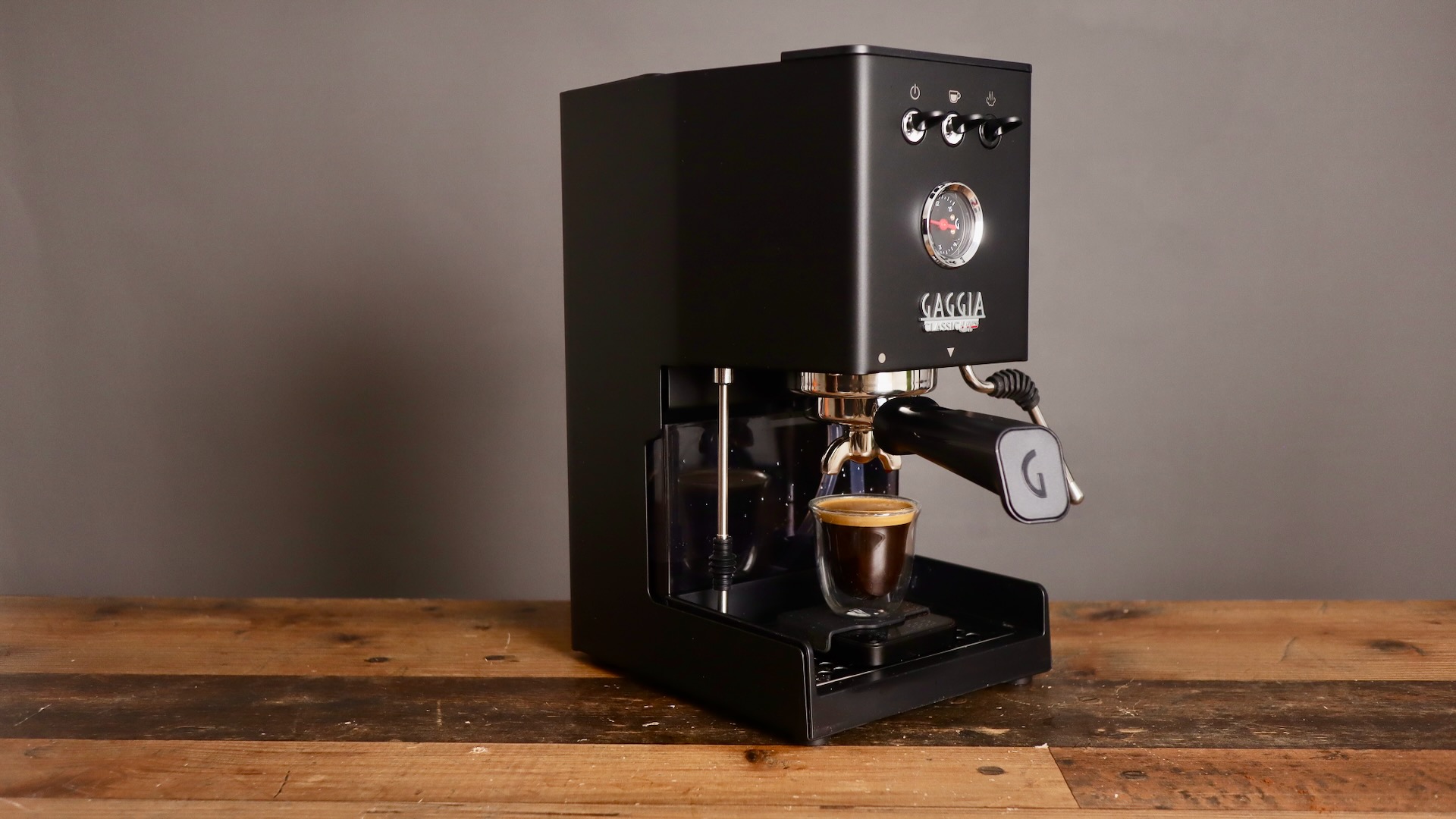Gaggia Classic Up shown from the left isometric side