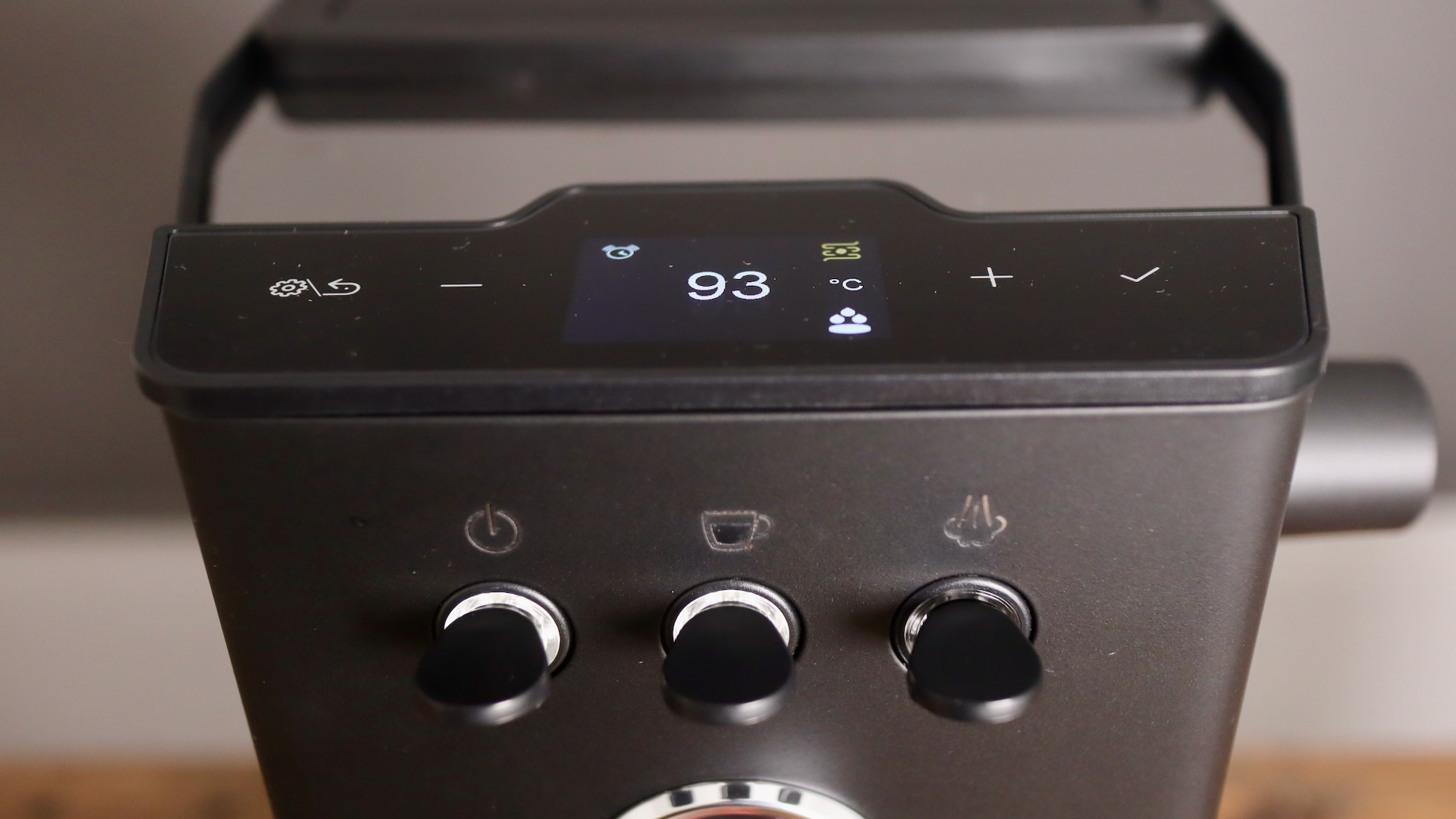 PID screen and switches on Gaggia Classic Up